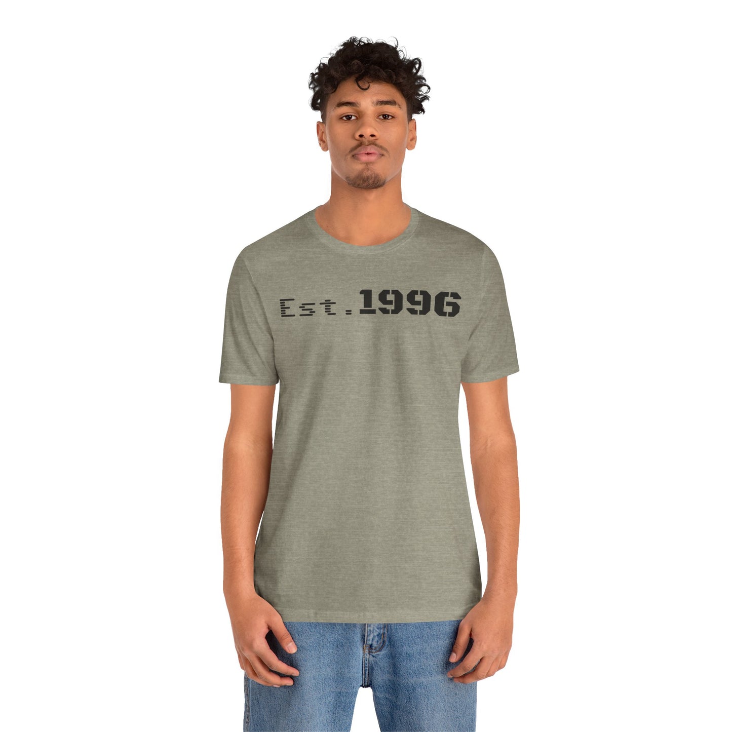 Unisex Jersey Tee - 'Est. 1996' Graphic Shirt, Birthday Gift, Casual Wear, Vintage Style, Retro Fashion, Gift for Him/Her