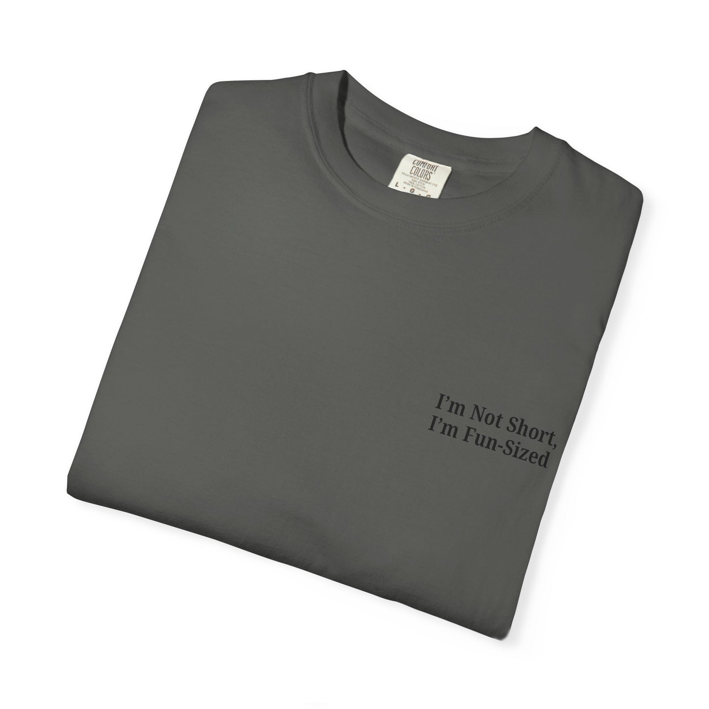 Playful Unisex Garment-Dyed T-shirt: I'm Not Short, I'm Fun Sized, Funny Shirt, Gift for Teens, Casual Wear, Birthday Gift, Humor Tee