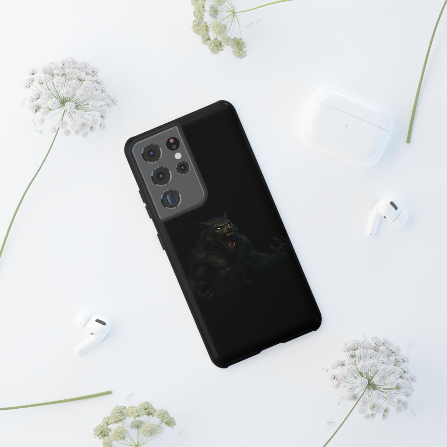 Werewolf Phone Case, Tough Cases, Black Panther Design, Gift for Animal Lovers, Phone Accessories, Fierce Phone Protection