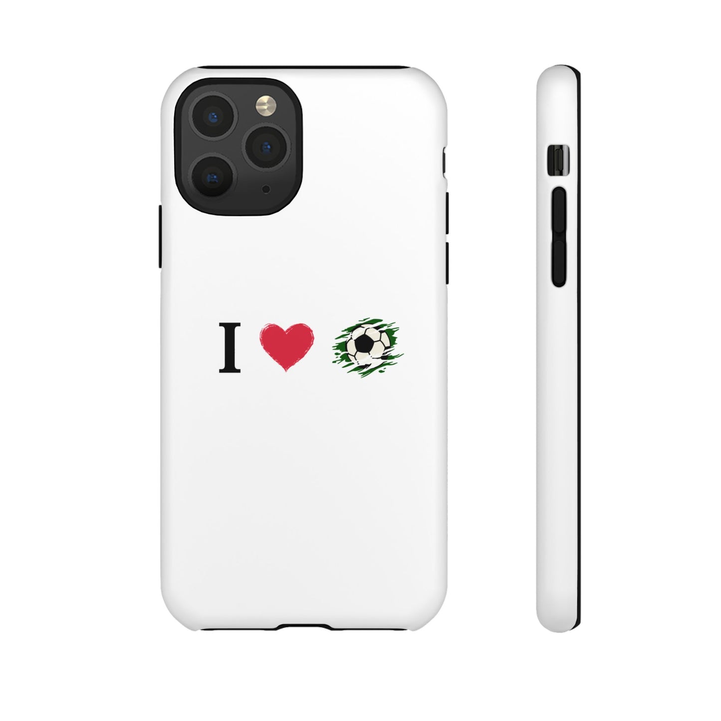 Soccer Phone Case, I Love Soccer, Tough Case Cover, Sporty Phone Accessories, Gift for Soccer Lovers, Unique Soccer Design