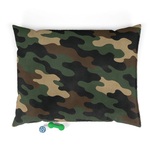 Camouflage Pet Bed for Dogs and Cats, Cozy Military-Inspired Dog Bed, Camo Pet Cushion, Stylish Pet Bedding, Gift for Pet Lovers