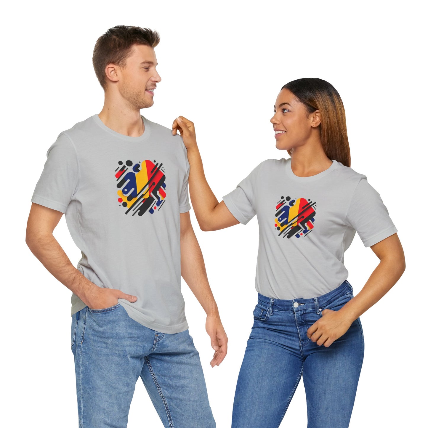 Artistic Heart Unisex Jersey Tee - Vibrant Graphic Tee, Casual Wear, Gift for Art Lovers, Birthday Surprise, Everyday Comfort