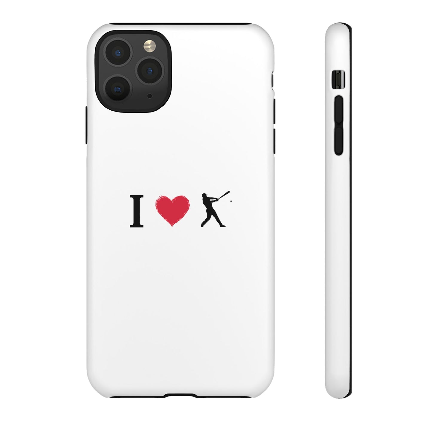 Baseball Love Phone Case, Tough Cases for Sports Lovers, i Heart Baseball Protection, Gift for Players, Cute Sports Case