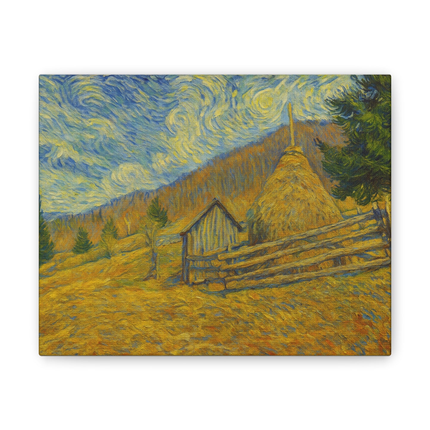 Vincent Van Gogh Inspired Canvas Print, Rustic Home Decor, Wall Art, Gift for Art Lovers, Country Landscape, Unique Art Piece
