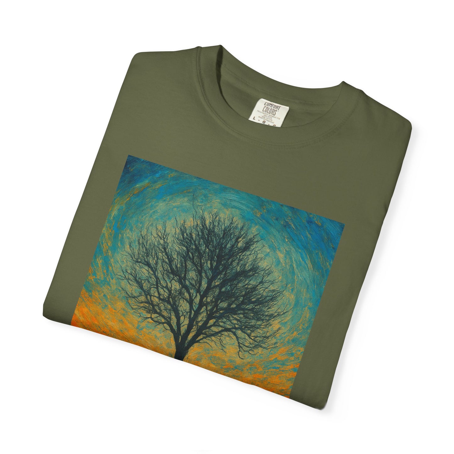 Nature-Themed Unisex Garment-Dyed T-Shirt - Tree Design, Bohemian Tee, Nature Lover Gift, Eco-Friendly Fashion, Casual Wear