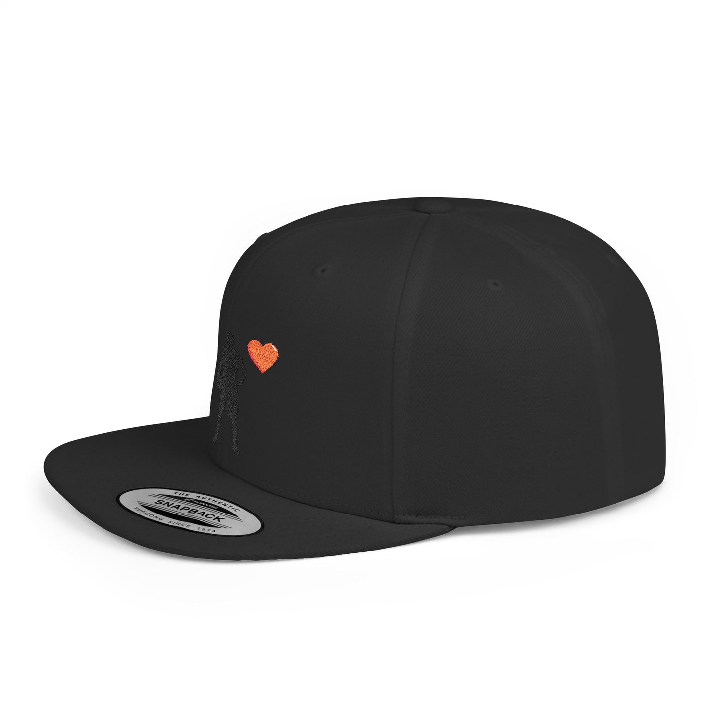 Sporty Love Flat Bill Snapback Hat – Adjustable Cap for Athletes, Casual Wear, Gifts for Sports Fans, Basketball Enthusiasts, Unique