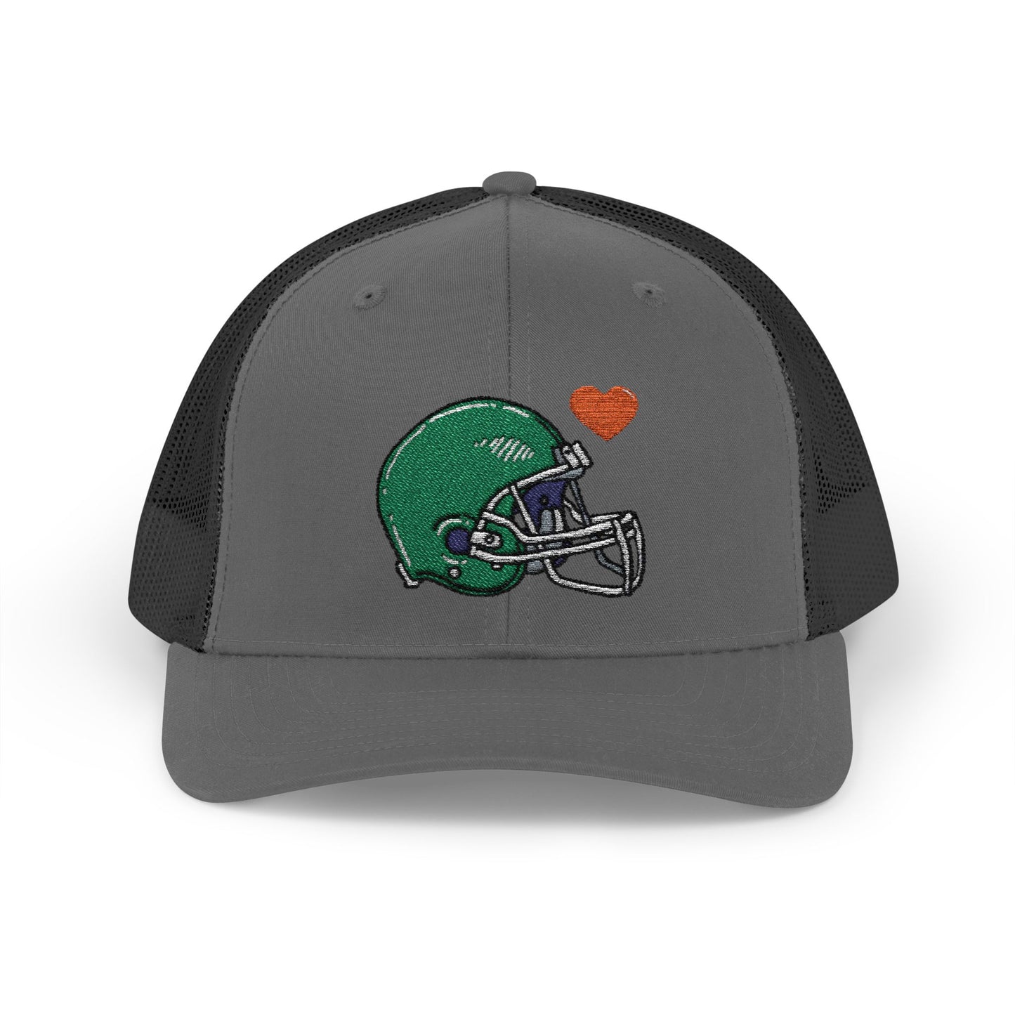 Snapback Trucker Cap with Football Heart Design - Perfect for Sports Fans, Gifts for Gamers, Casual Outings, Tailgating, and Team Spirit