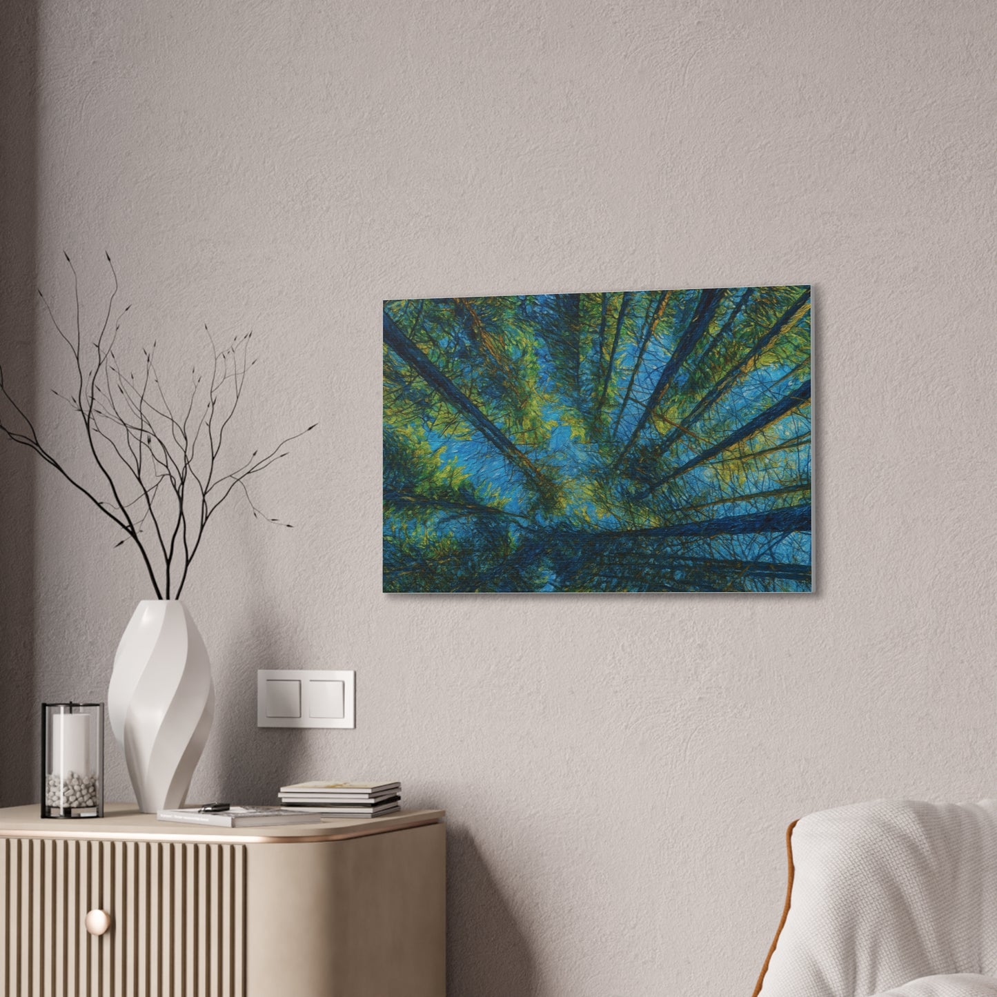 Canvas Wall Art, Forest Perspective Print, Nature Decor, Home & Office Art, Rustic Wall Hanging, Tree Art for Nature Lovers