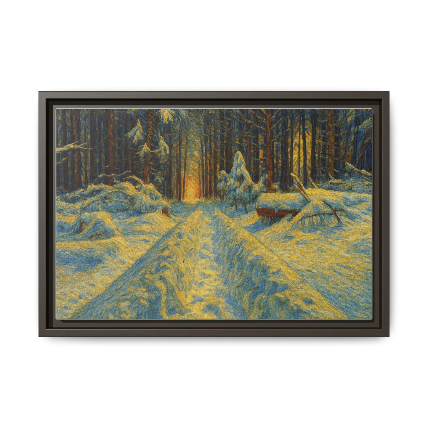 Canvas Art, Winter Landscape Wall Decor, Nature Lovers Gift, Seasonal Decor, Holiday Wall Art, Cozy Home Decoration, Framed Matte Canvas