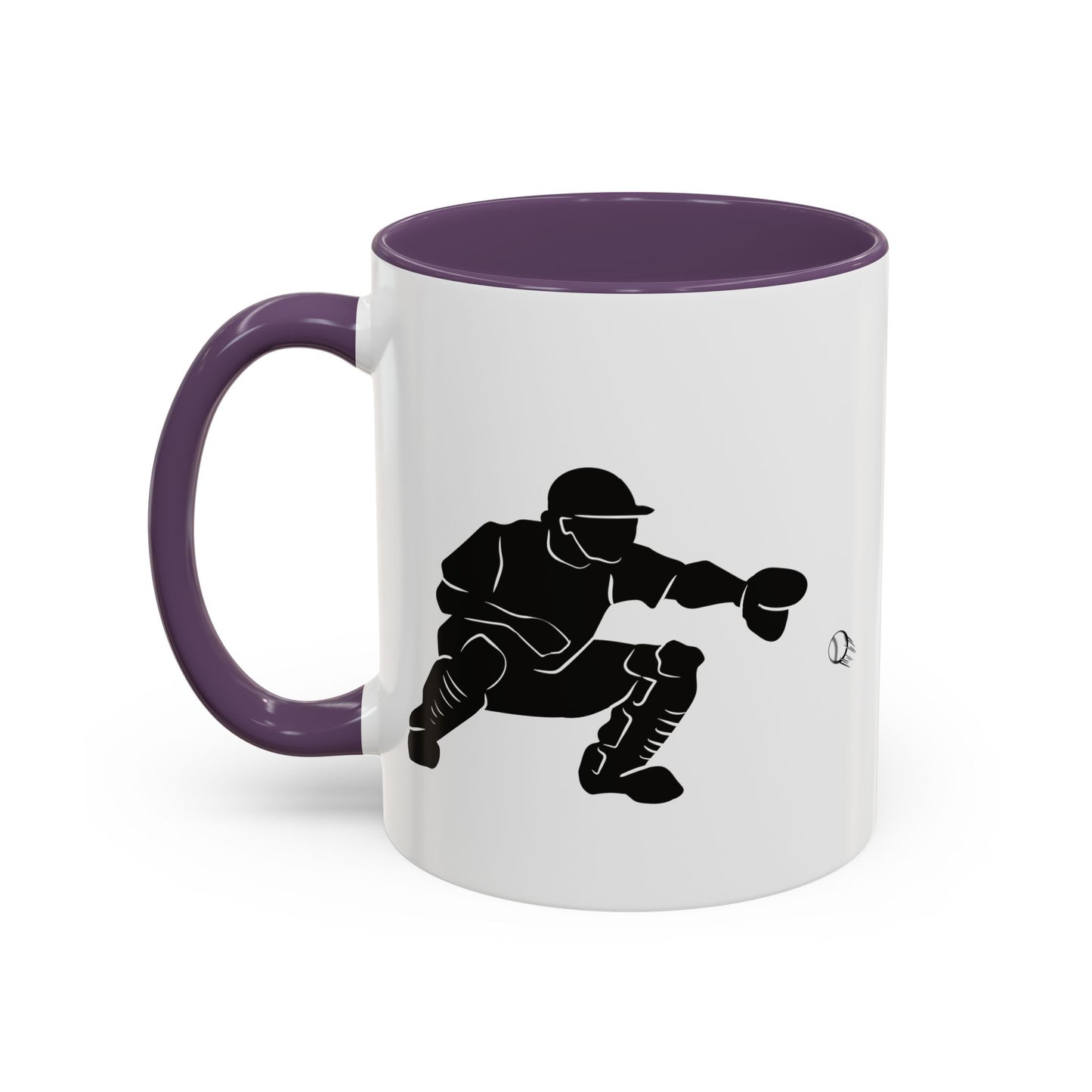 Baseball Catcher Coffee Mug, Sports Gift for Coaches, Black Accent Mug for Fans, Perfect for Birthdays & Celebrations, Unique Cup