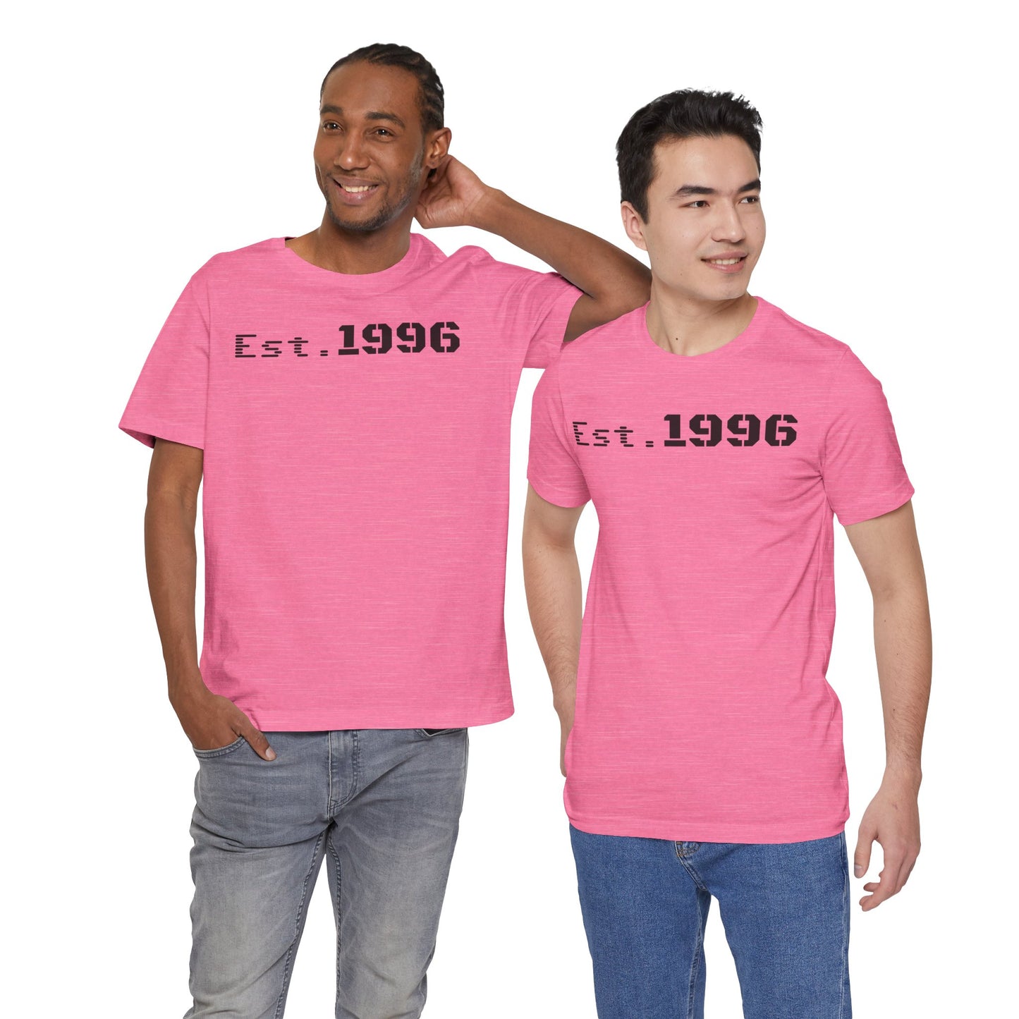 Unisex Jersey Tee - 'Est. 1996' Graphic Shirt, Birthday Gift, Casual Wear, Vintage Style, Retro Fashion, Gift for Him/Her