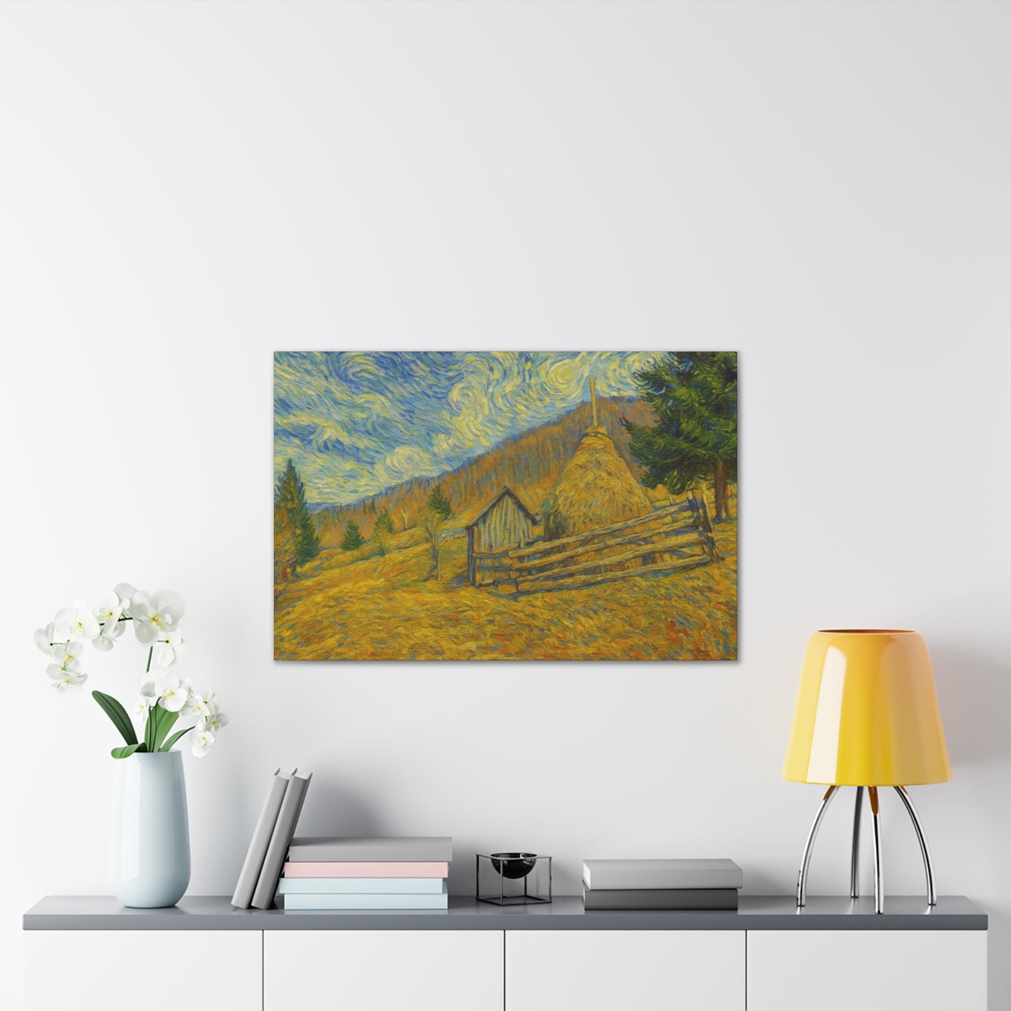 Vincent Van Gogh Inspired Canvas Print, Rustic Home Decor, Wall Art, Gift for Art Lovers, Country Landscape, Unique Art Piece