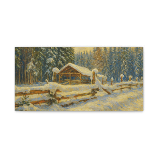 Canvas Wall Art, Winter Landscape Print, Home Decor, Rustic Art, Gift for Nature Lovers, Holiday Decoration