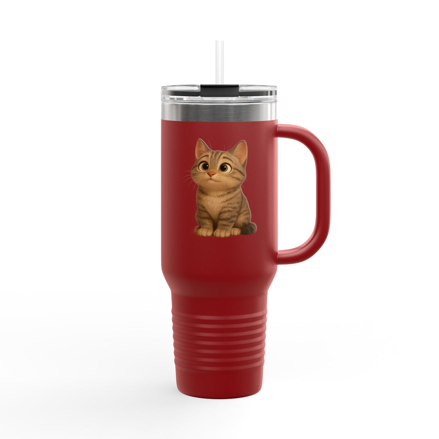 Cute Cat Insulated Travel Mug, Perfect for Pet Lovers, 40oz Coffee Cup, Travel Tumbler, Gift for Cat Lovers, Customizable Mug