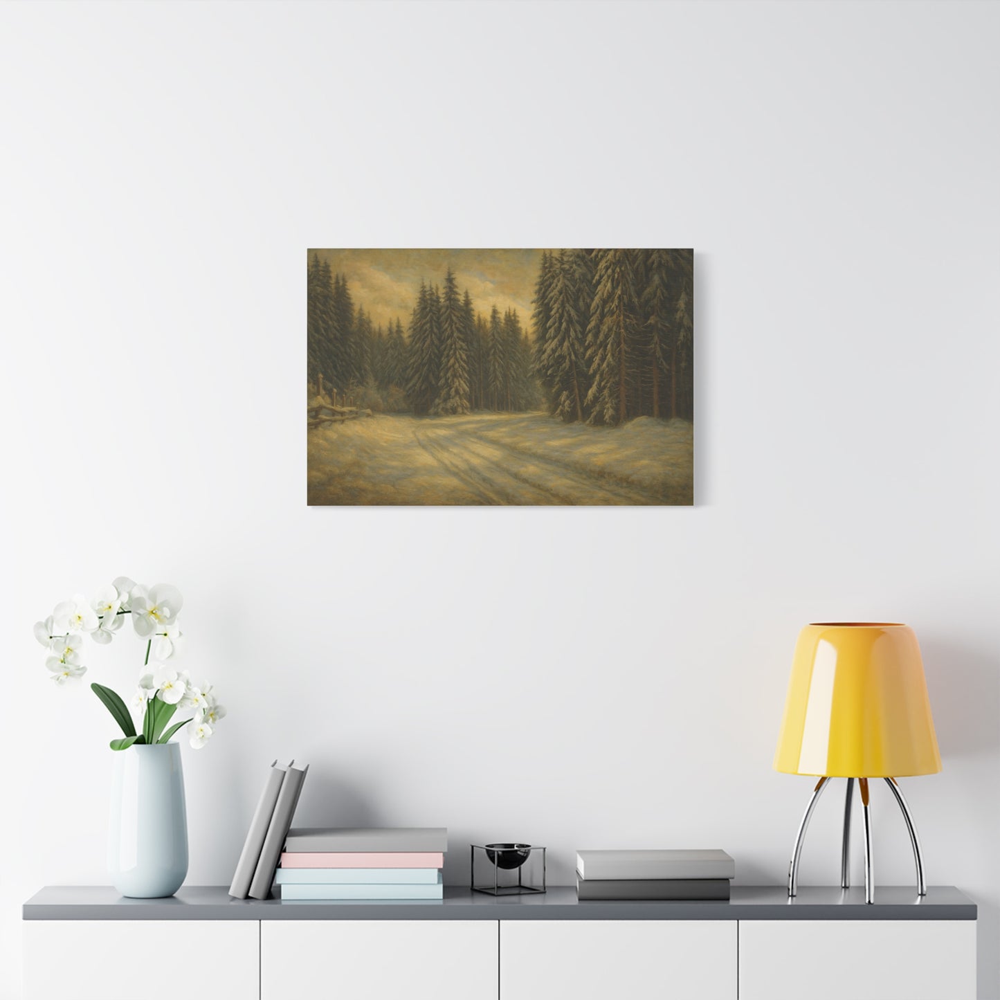 Scenic Forest Canvas Art, Nature Decor for Home, Cozy Wall Art, Perfect Gift for Nature Lovers, Rustic Cabin Decor, Winter Landscape Print