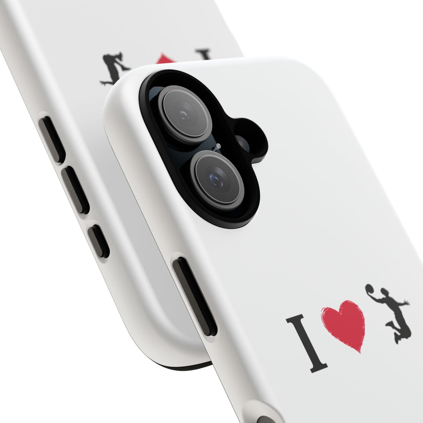 I Love Basketball Phone Case, Sporty Cell Cover, Basketball Gift for Players, Tough Cases, Love for Sports Accessories