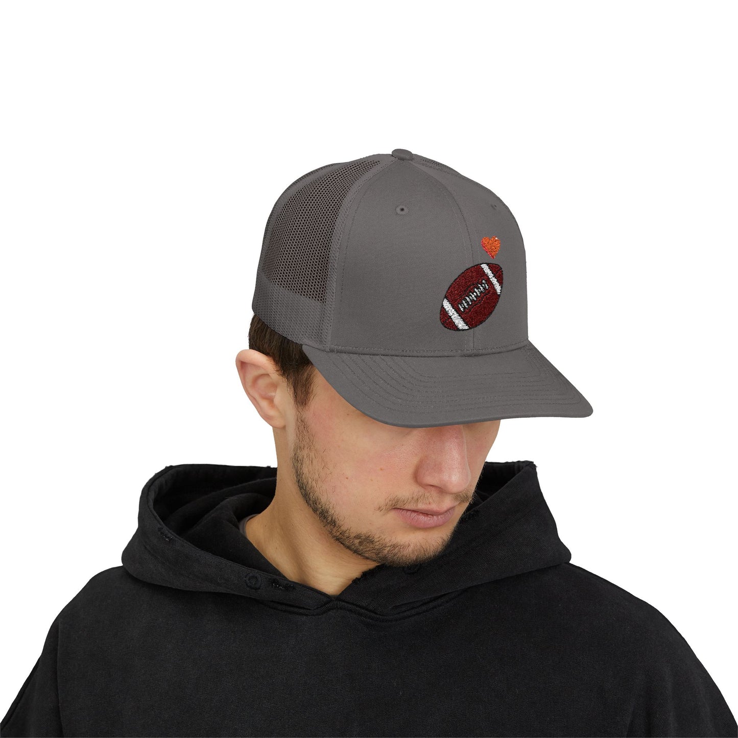 Football Love Snapback Trucker Cap, Sports Hat, Gift for Sports Fans, Casual Wear, Outdoor Activities