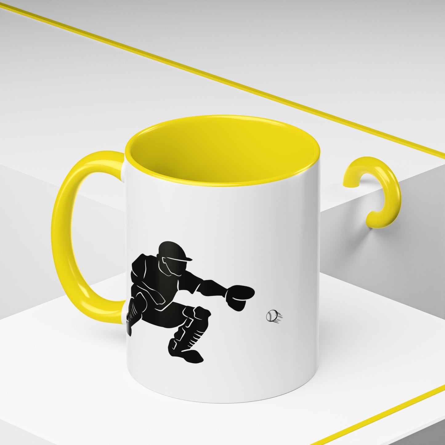 Baseball Catcher Coffee Mug, Sports Gift for Coaches, Black Accent Mug for Fans, Perfect for Birthdays & Celebrations, Unique Cup