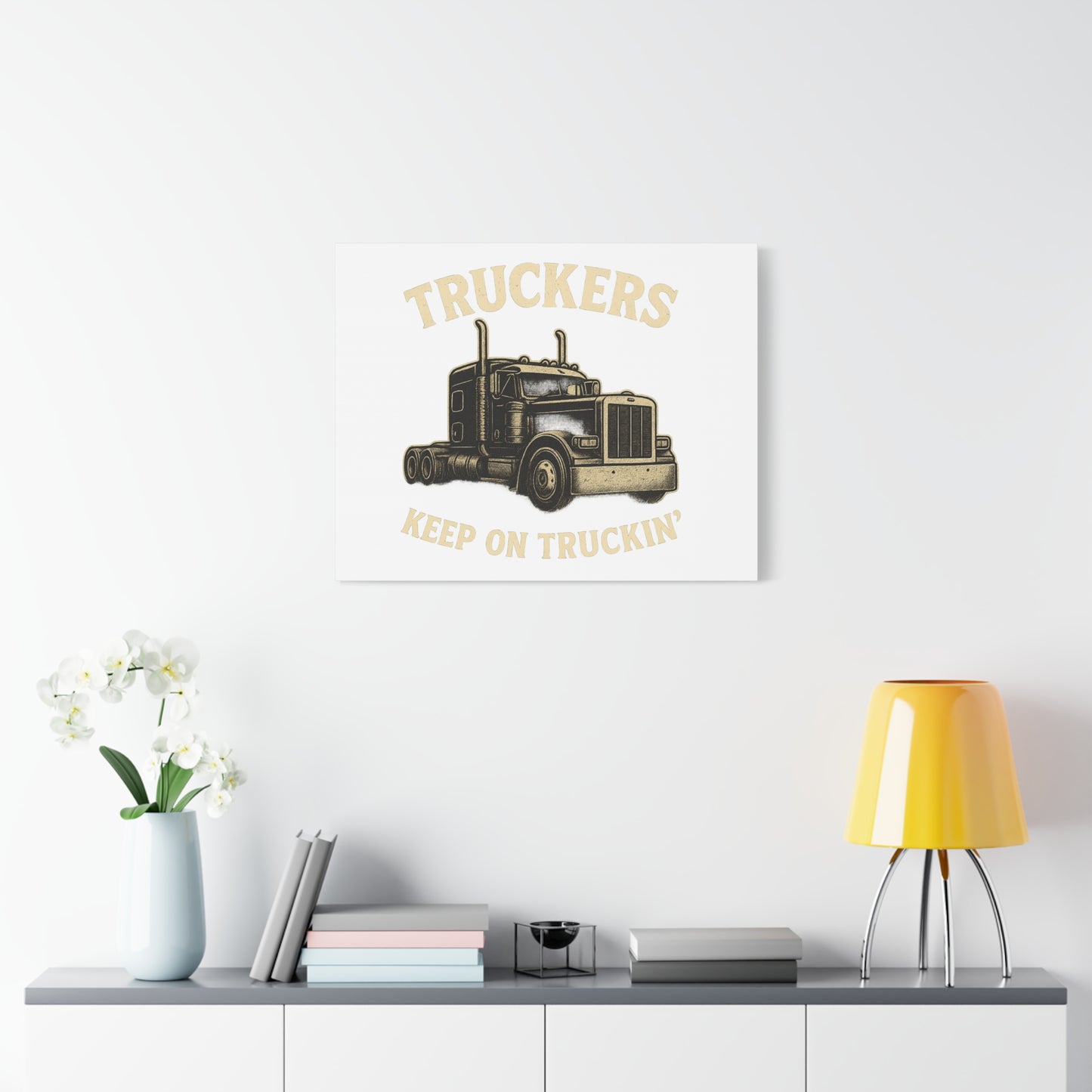 Truckers Canvas Wall Art, Keep on Truckin' Decor, Gift for Drivers, Trucking Artwork, Transportation Gift
