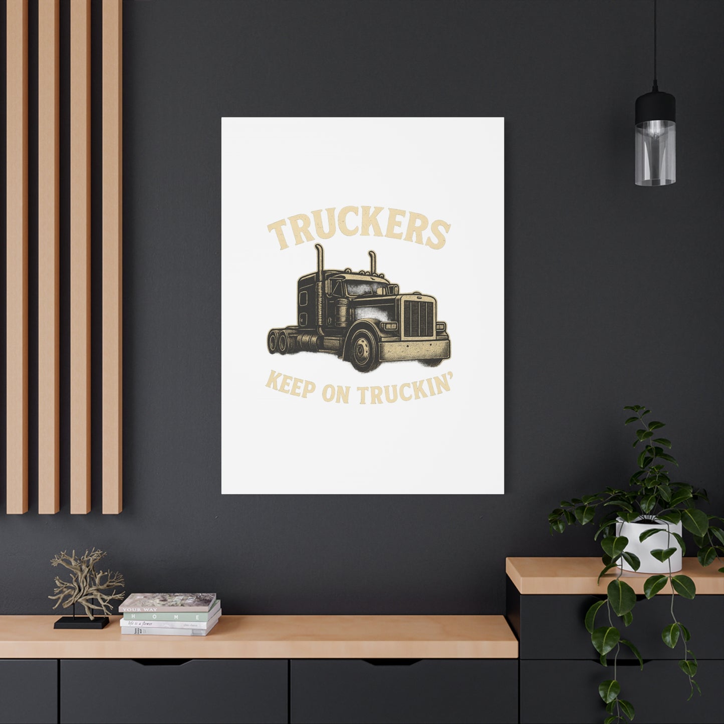 Truckers Canvas Wall Art, Keep on Truckin' Decor, Gift for Drivers, Trucking Artwork, Transportation Gift