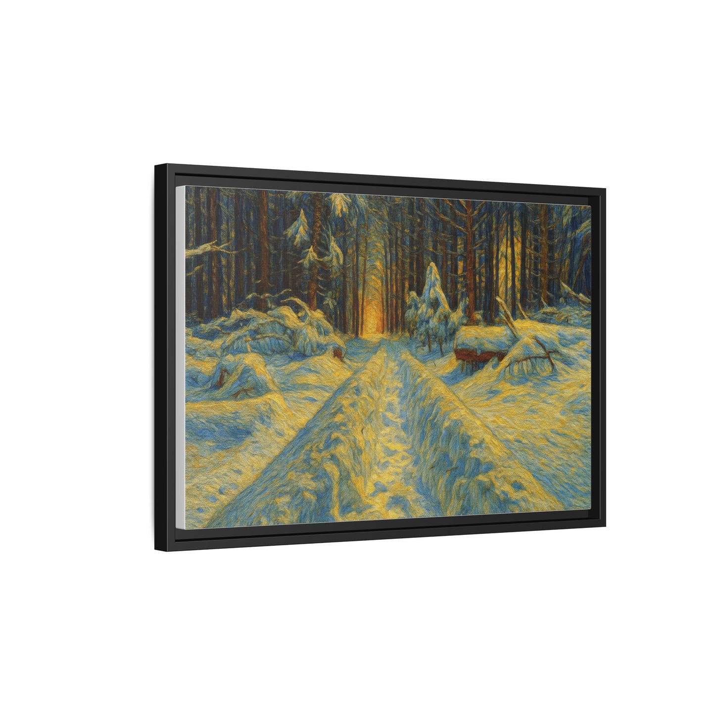 Canvas Art, Winter Landscape Wall Decor, Nature Lovers Gift, Seasonal Decor, Holiday Wall Art, Cozy Home Decoration, Framed Matte Canvas