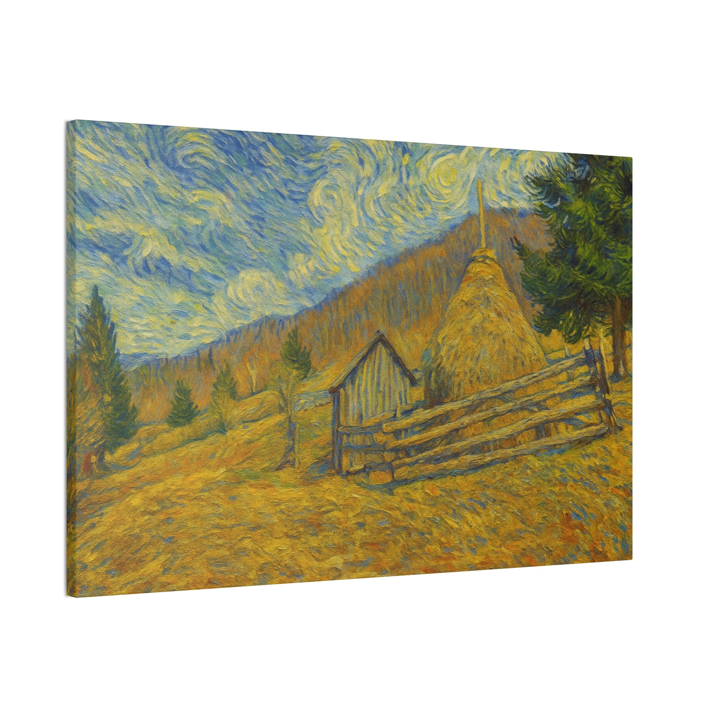 Vincent Van Gogh Inspired Canvas Print, Rustic Home Decor, Wall Art, Gift for Art Lovers, Country Landscape, Unique Art Piece