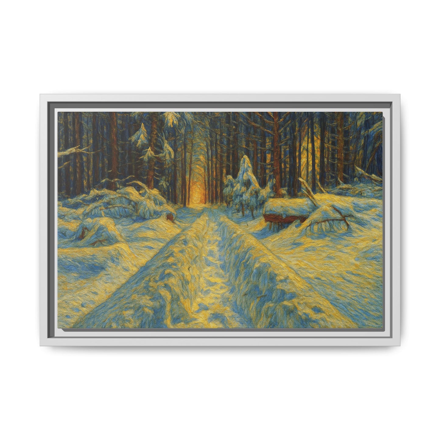 Canvas Art, Winter Landscape Wall Decor, Nature Lovers Gift, Seasonal Decor, Holiday Wall Art, Cozy Home Decoration, Framed Matte Canvas