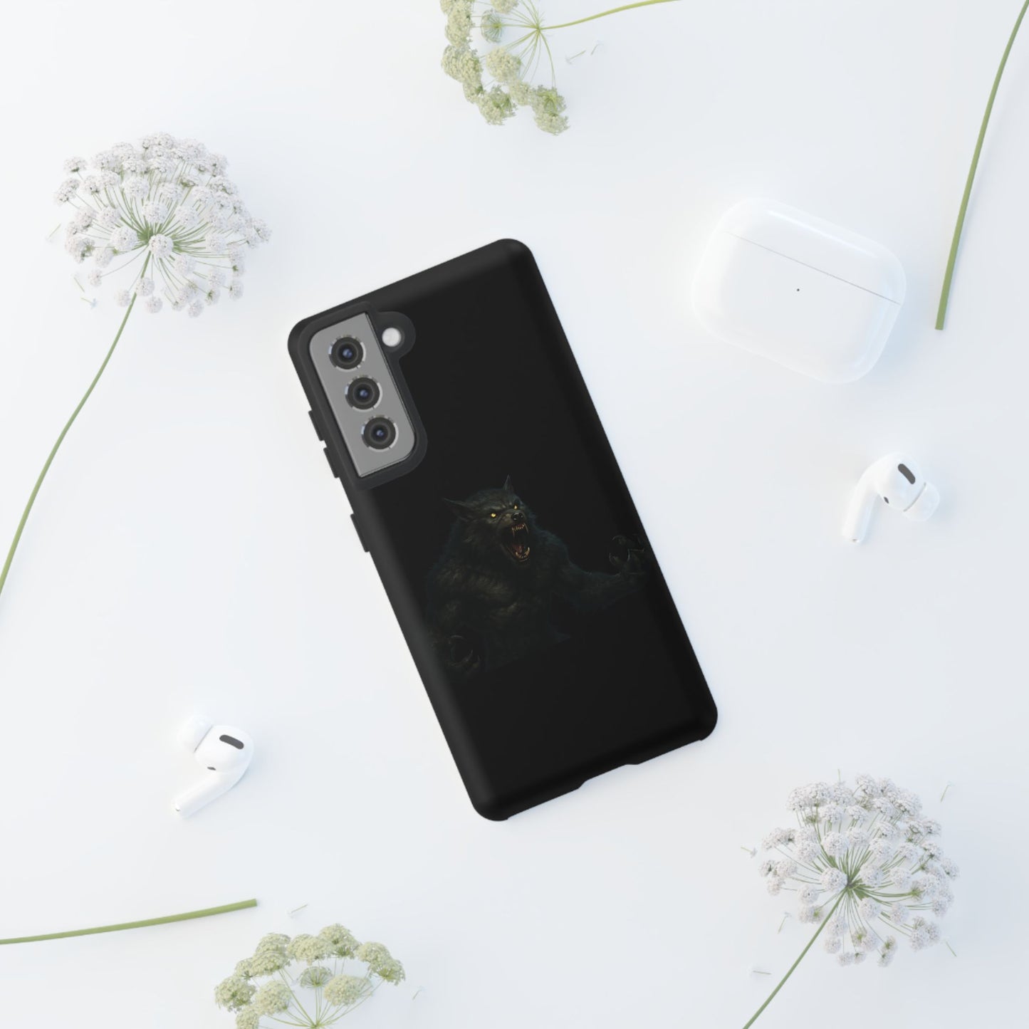 Werewolf Phone Case, Tough Cases, Black Panther Design, Gift for Animal Lovers, Phone Accessories, Fierce Phone Protection