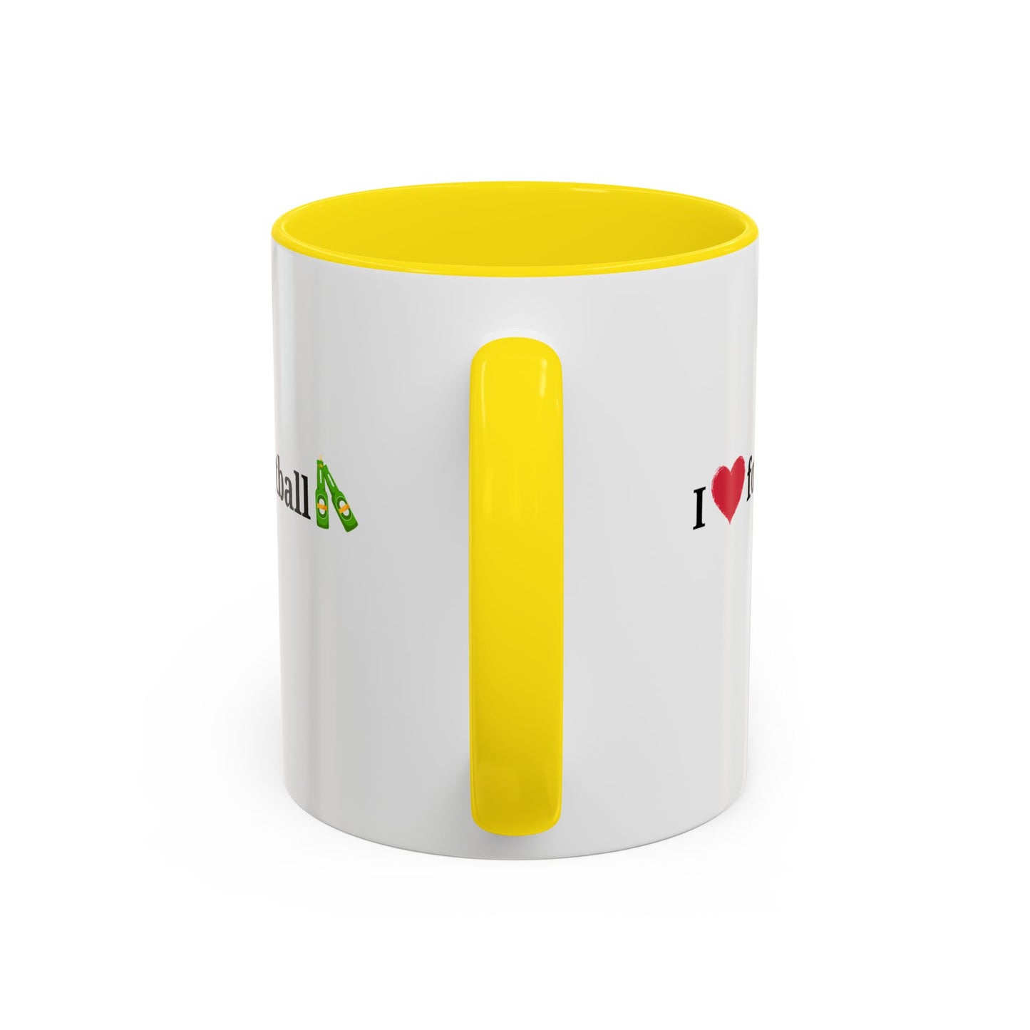 I Love Football Accent Coffee Mug, Perfect Gift for Sports Lovers, Football Enthusiasts, Unique Mug for Game Days, Home or Office Decor