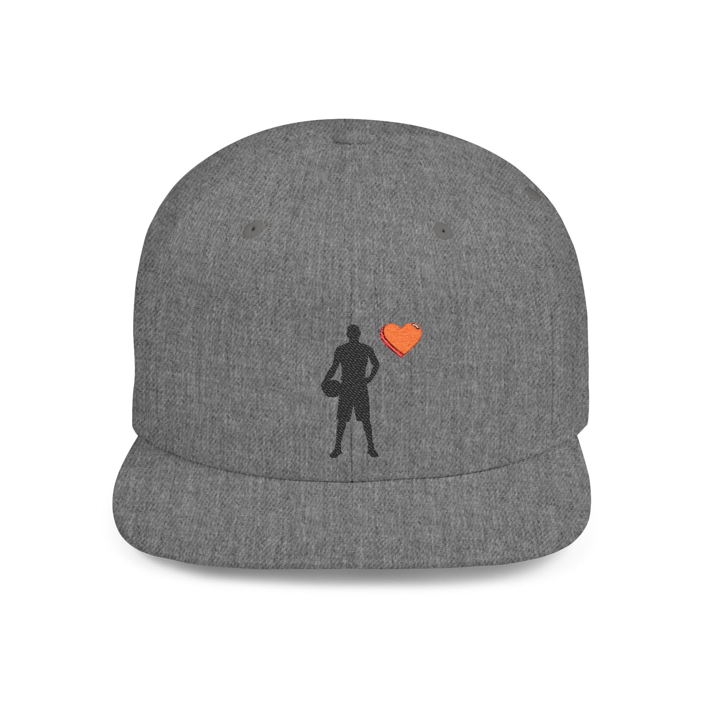 Sporty Love Flat Bill Snapback Hat – Adjustable Cap for Athletes, Casual Wear, Gifts for Sports Fans, Basketball Enthusiasts, Unique