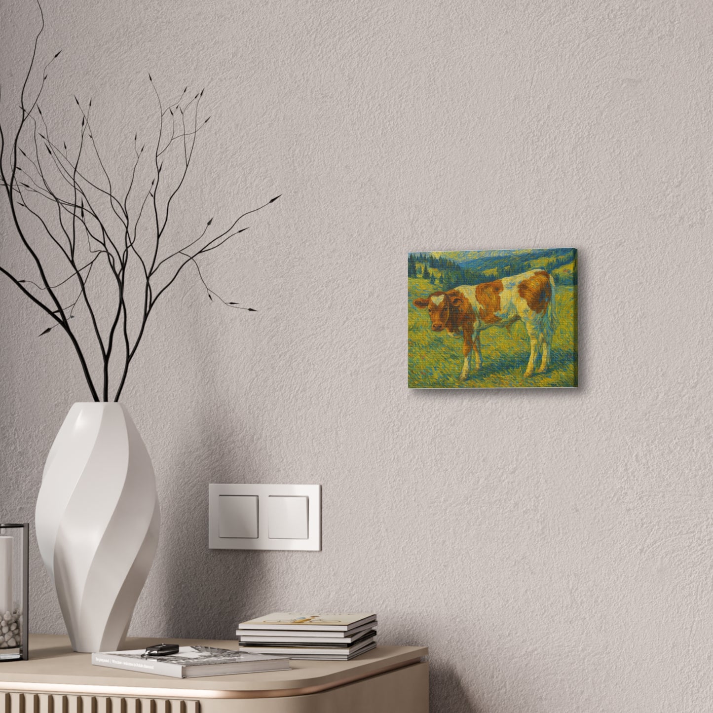 Cow Art Canvas Print, Rustic Farmhouse Decor, Animal Lover Gift, Country Wall Art, Thoughtful Homewarming