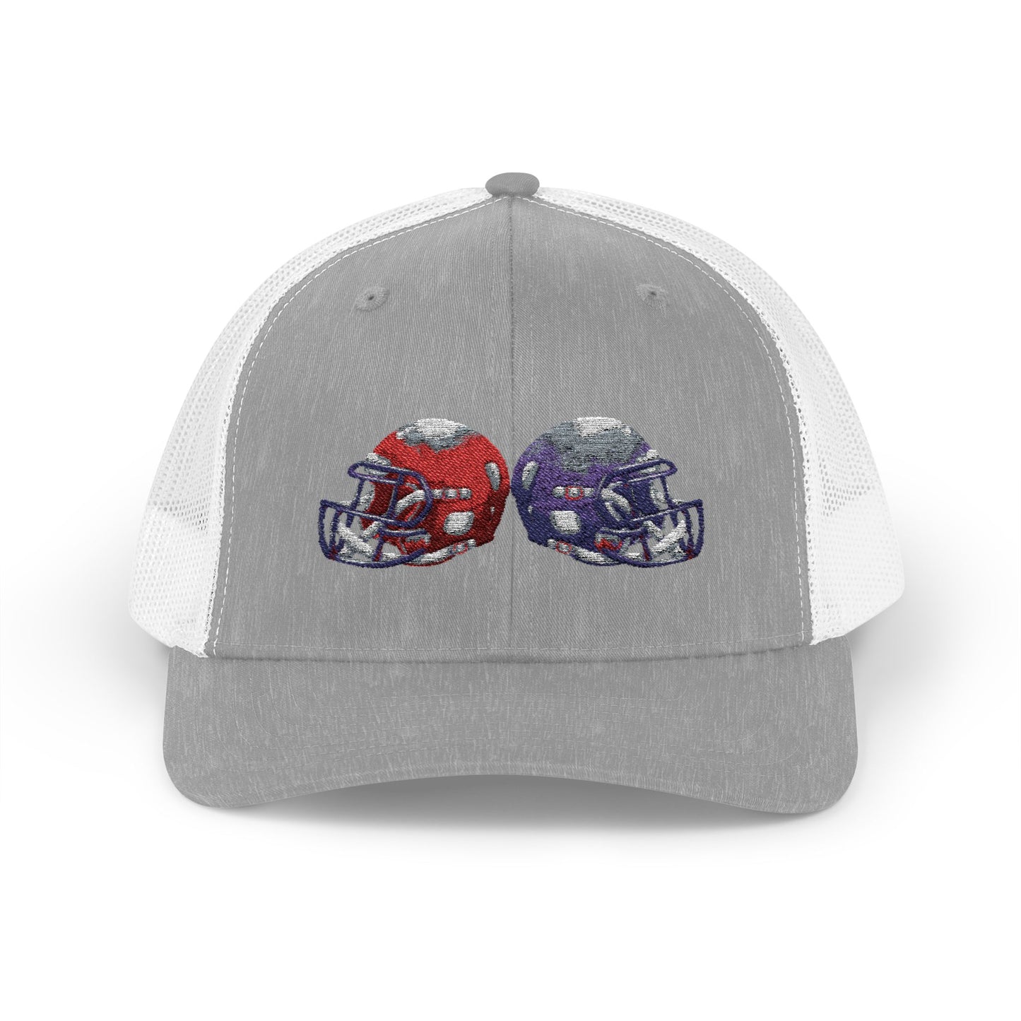 Sporty Snapback Trucker Cap with Football Helmets, Baseball Cap, Outdoor Activity Hat, Gift for Sports Fans, Team Spirit Wear