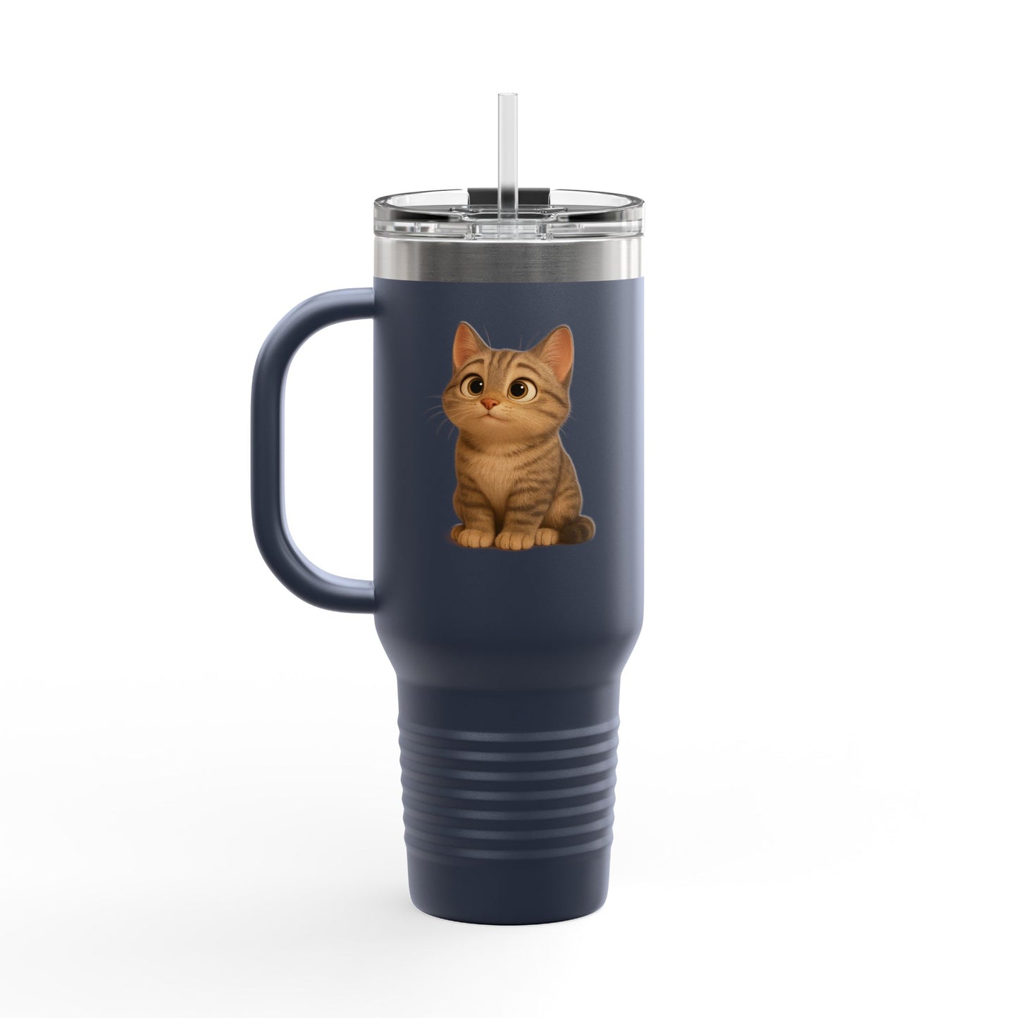 Cute Cat Insulated Travel Mug, Perfect for Pet Lovers, 40oz Coffee Cup, Travel Tumbler, Gift for Cat Lovers, Customizable Mug