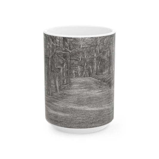 Nature-Inspired Abstract Ceramic Mug | Forest Path Design | Cozy Gift for Coffee Lovers | Home Decor | Nature Lover's Mug