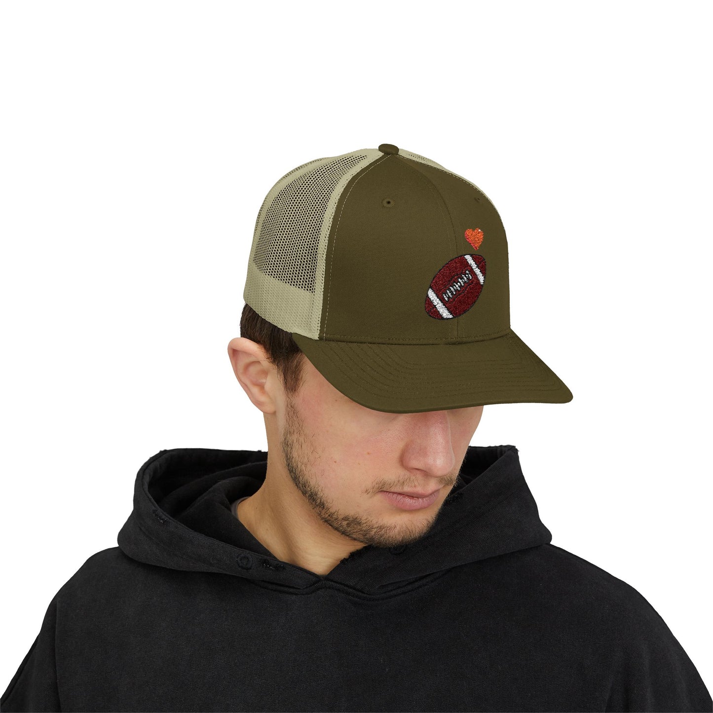 Football Love Snapback Trucker Cap, Sports Hat, Gift for Sports Fans, Casual Wear, Outdoor Activities