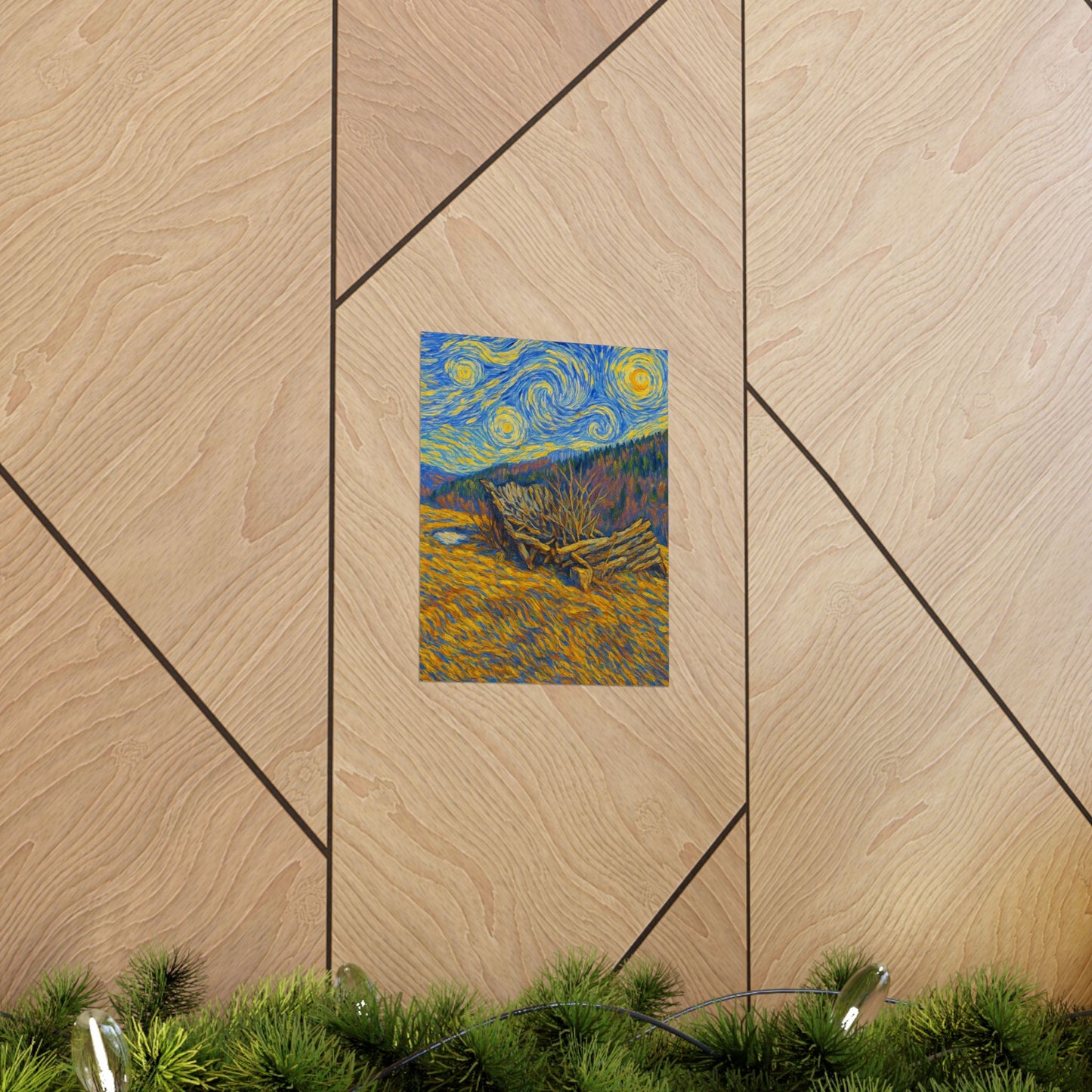 Matte Vertical Posters of Starry Night - Art Print for Home Decor, Wall Art, Gift for Art Lovers, Bacground for Celebrations