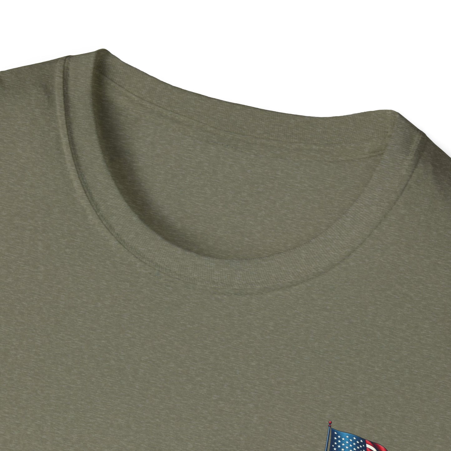 Patriotic Unisex Softstyle T-Shirt, American Flag Tee, USA Pride Shirt, Perfect for Independence Day, Casual Wear