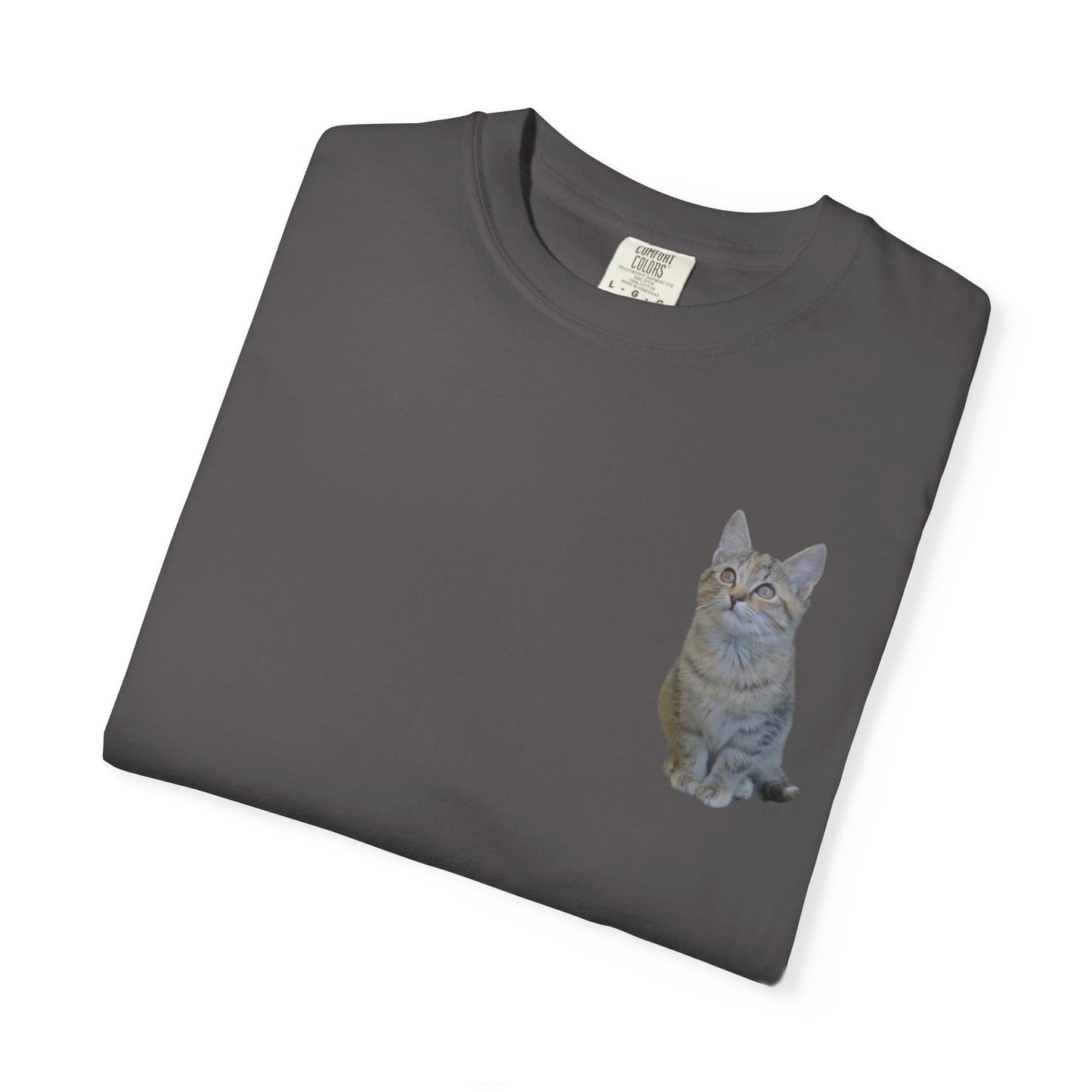 Whimsical Cat Pocket T-Shirt for Cat Lovers