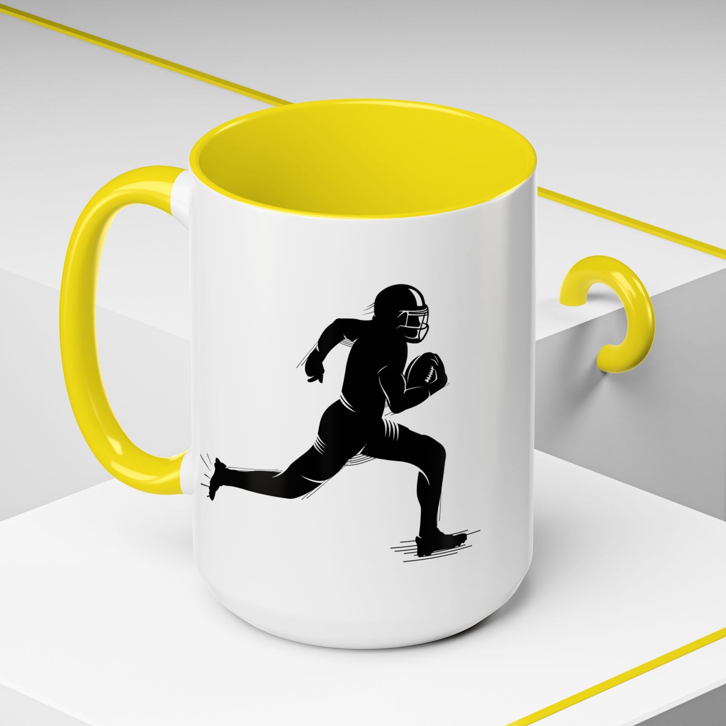 Football Player Themed Accent Coffee Mug, Sports Fan Gift, Unique Mug for Athletes, Coffee Lover, Game Day Essential