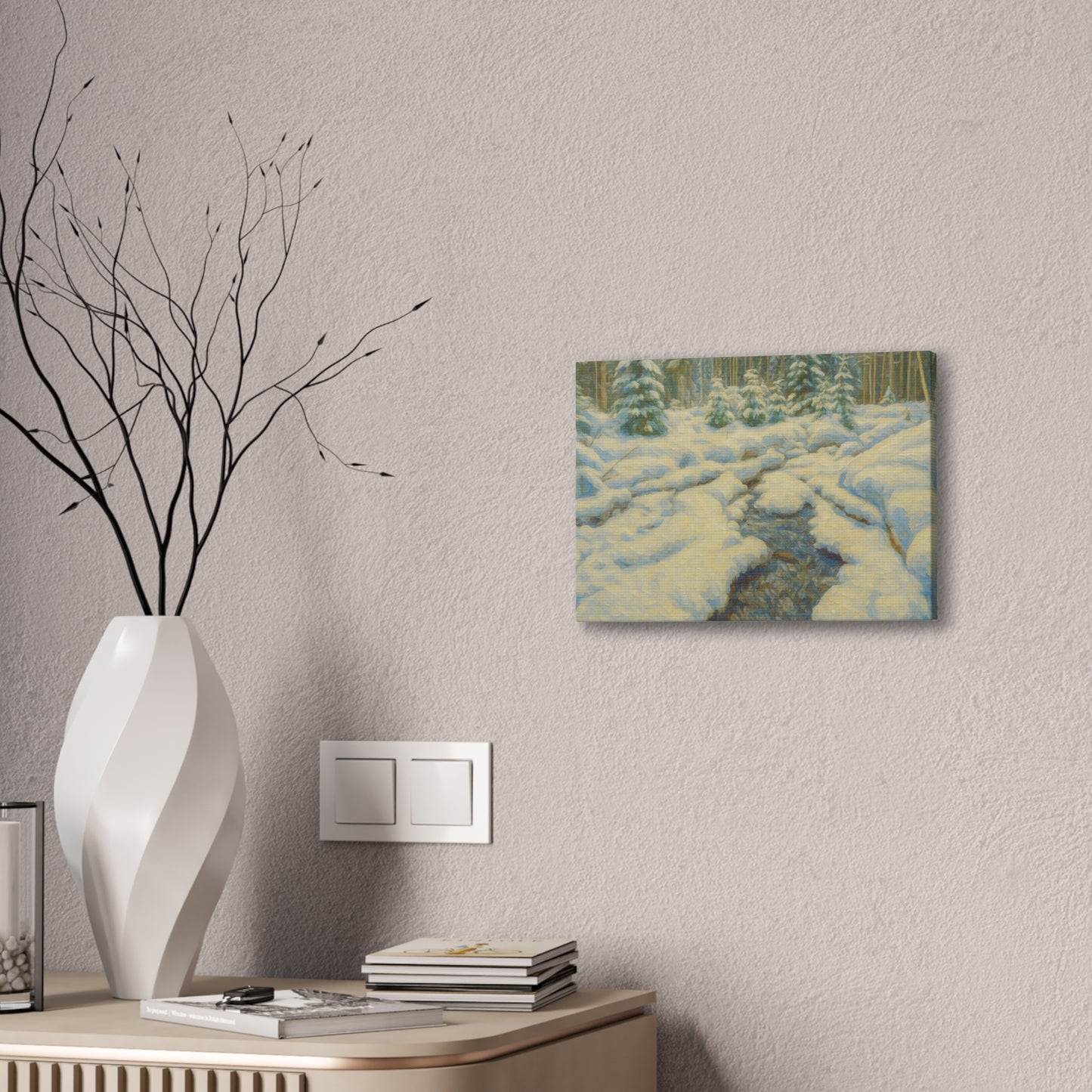 Winter Landscape Canvas Art, Nature Decor, Gallery Wall Art, Cozy Home Accent, Winter Wonderland Painting