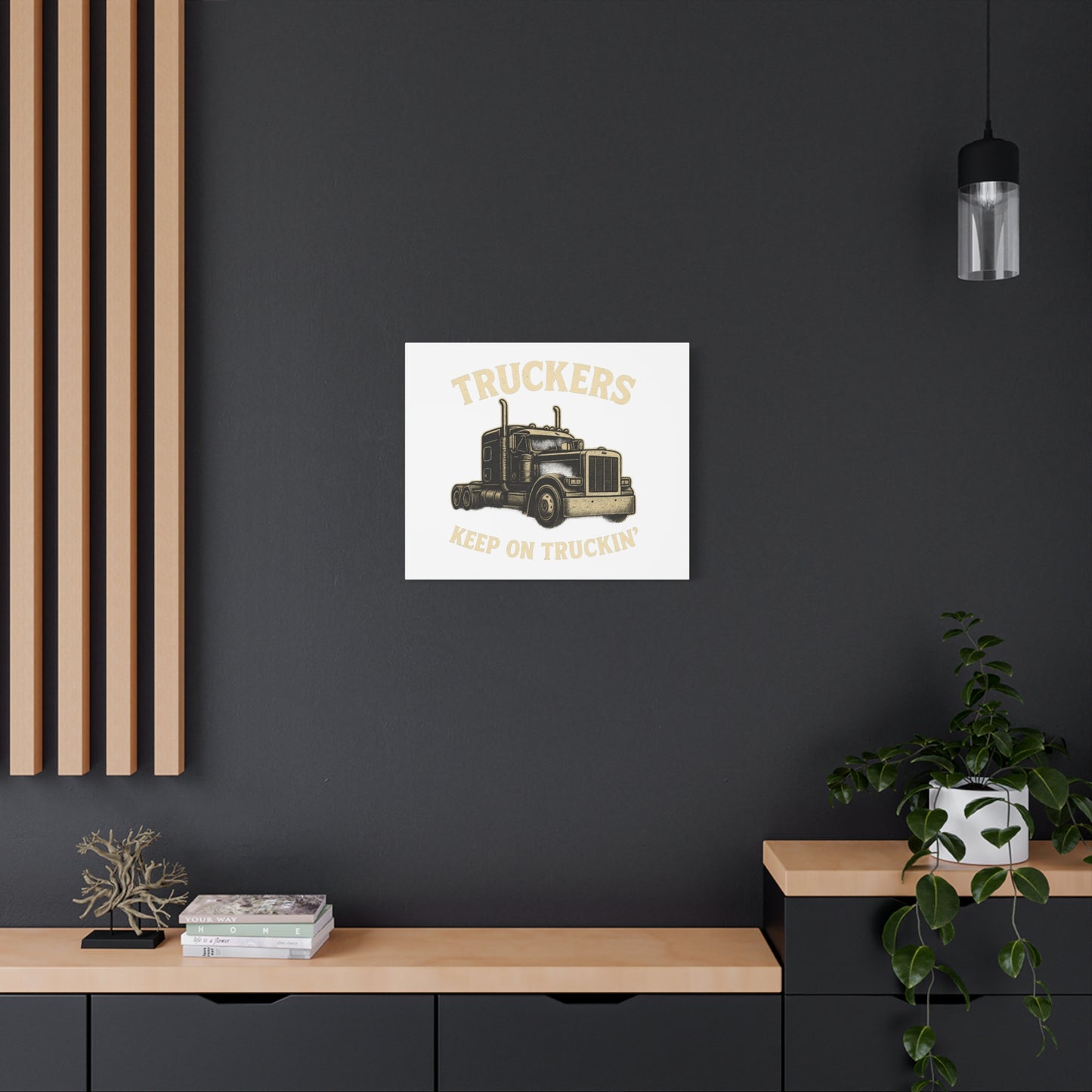 Truckers Canvas Wall Art, Keep on Truckin' Decor, Gift for Drivers, Trucking Artwork, Transportation Gift