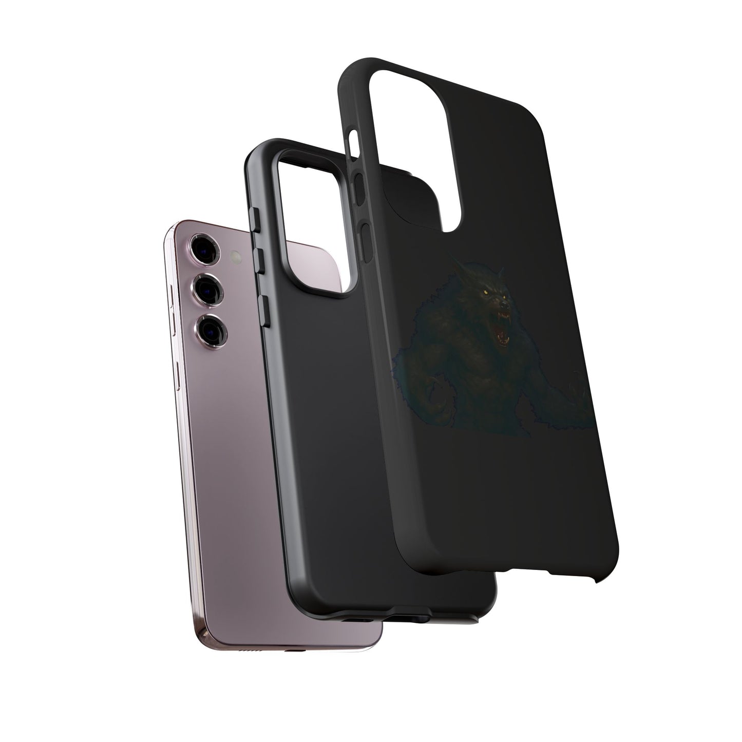 Werewolf Phone Case, Tough Cases, Black Panther Design, Gift for Animal Lovers, Phone Accessories, Fierce Phone Protection