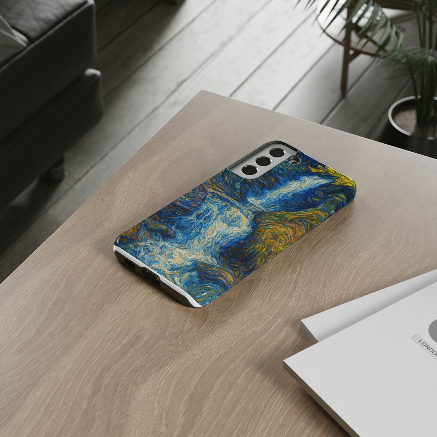 Artistic Phone Case - Waterfall Design, Unique Gift, Phone Accessory, Nature Lover, Original Artwork