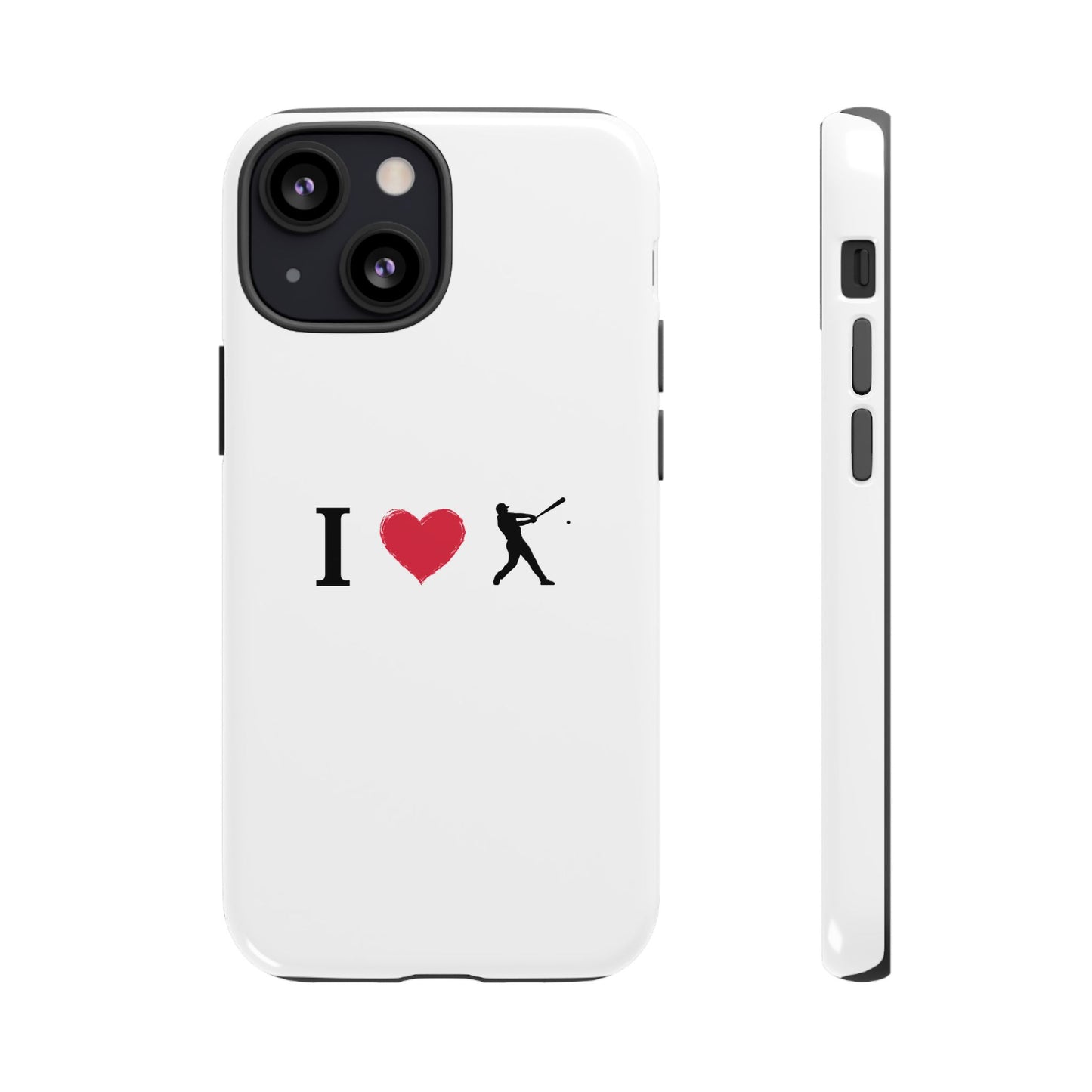 Baseball Love Phone Case, Tough Cases for Sports Lovers, i Heart Baseball Protection, Gift for Players, Cute Sports Case