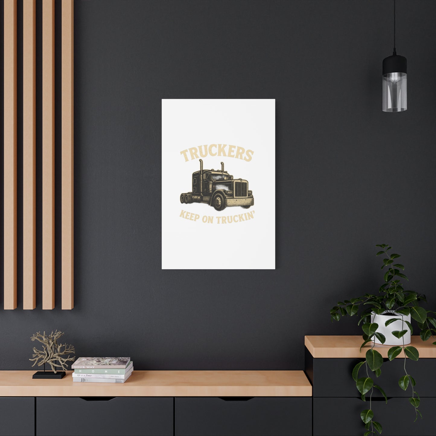 Truckers Canvas Wall Art, Keep on Truckin' Decor, Gift for Drivers, Trucking Artwork, Transportation Gift