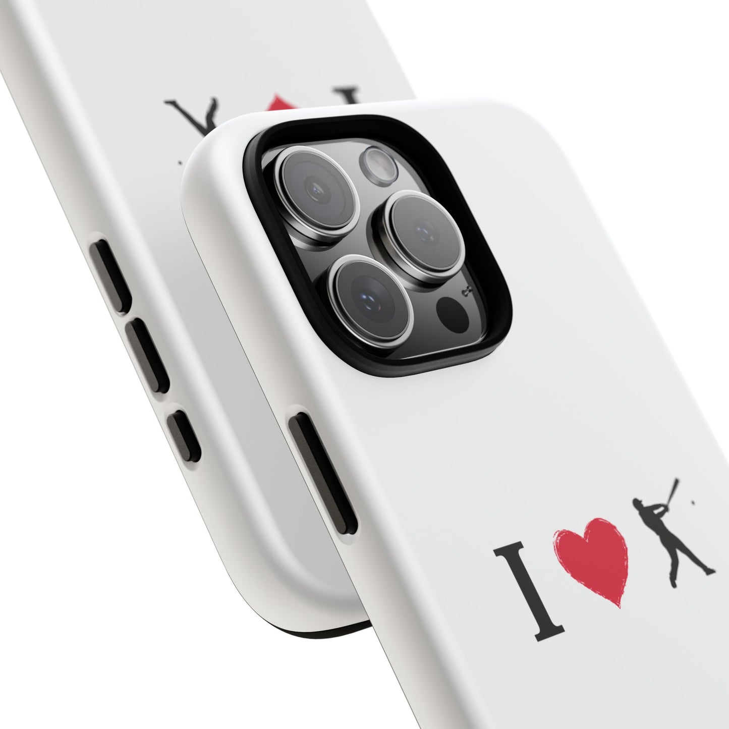 Baseball Love Phone Case, Tough Cases for Sports Lovers, i Heart Baseball Protection, Gift for Players, Cute Sports Case