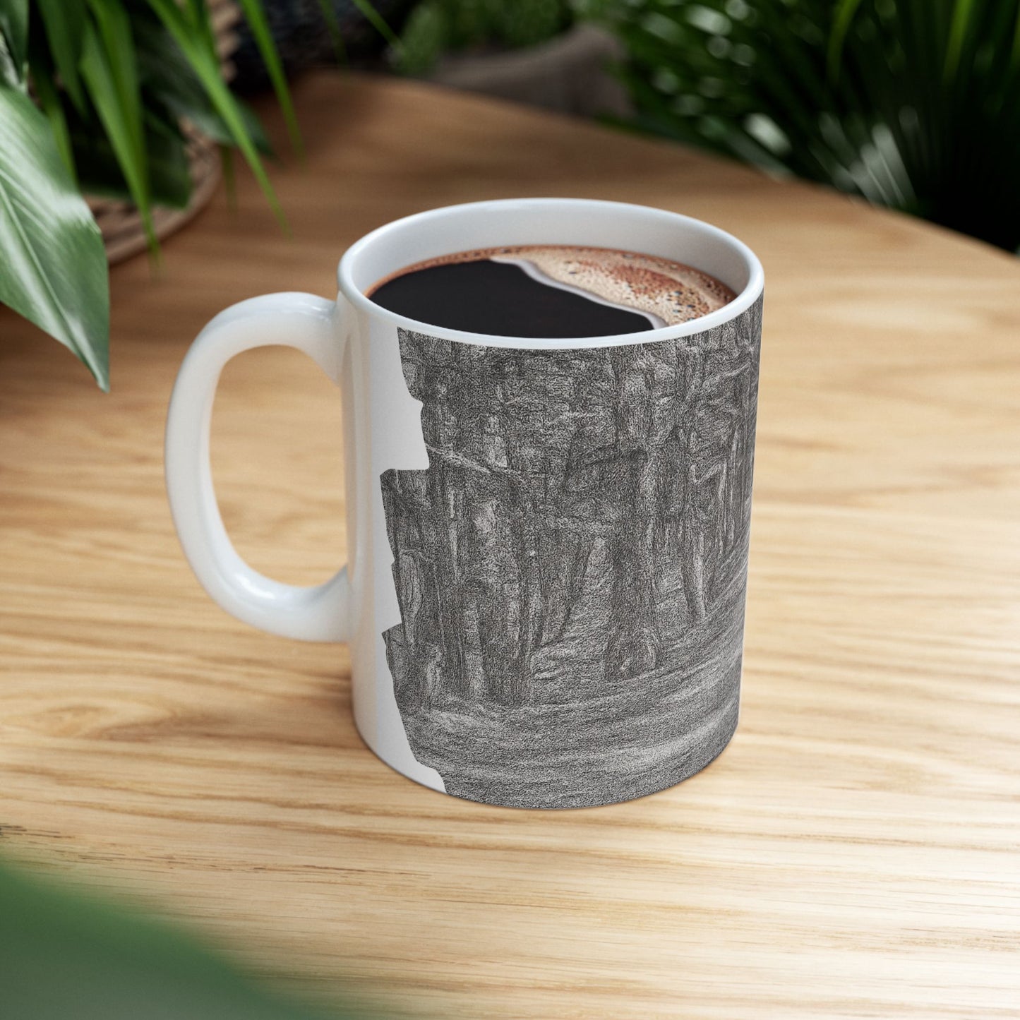 Nature-Inspired Abstract Ceramic Mug | Forest Path Design | Cozy Gift for Coffee Lovers | Home Decor | Nature Lover's Mug