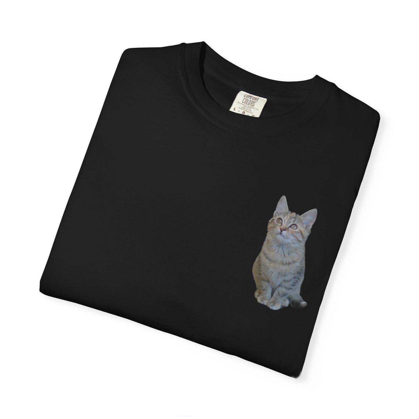 Whimsical Cat Pocket T-Shirt for Cat Lovers