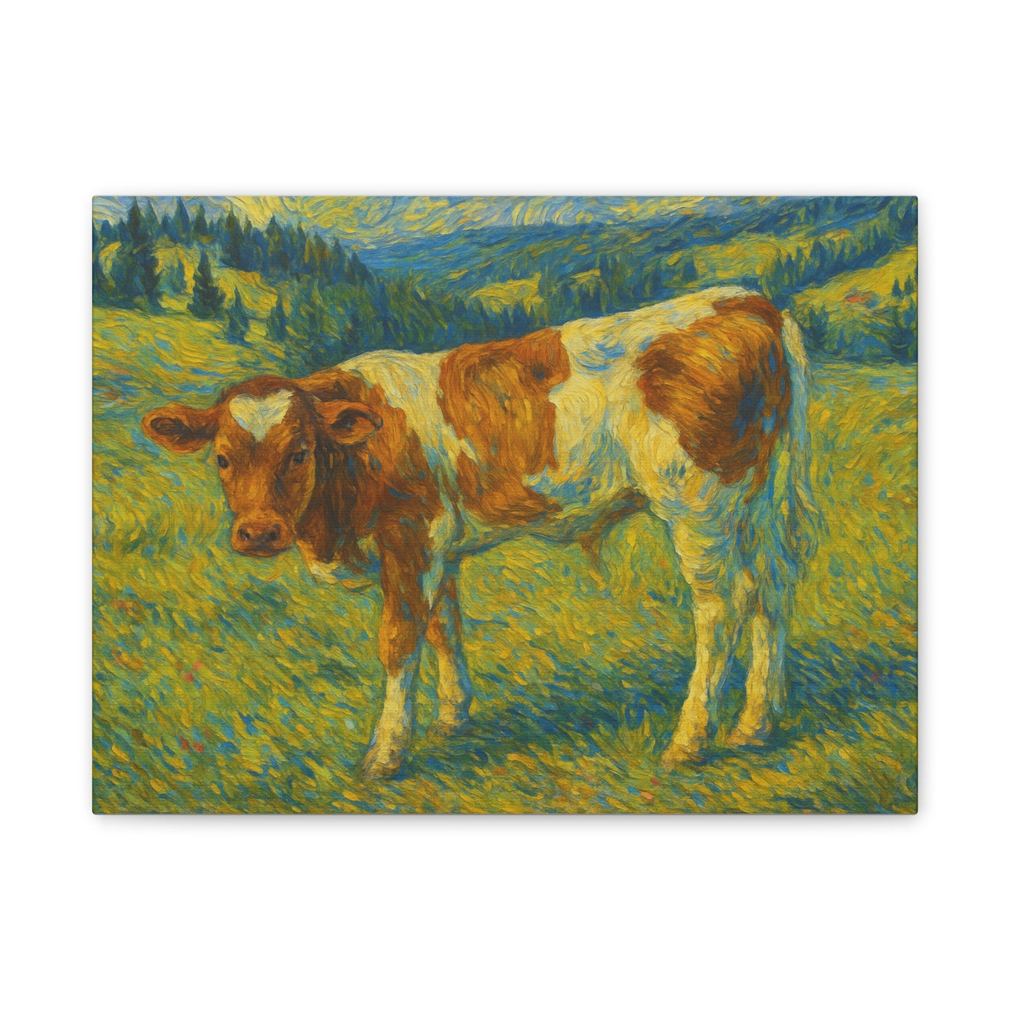 Cow Art Canvas Print, Rustic Farmhouse Decor, Animal Lover Gift, Country Wall Art, Thoughtful Homewarming