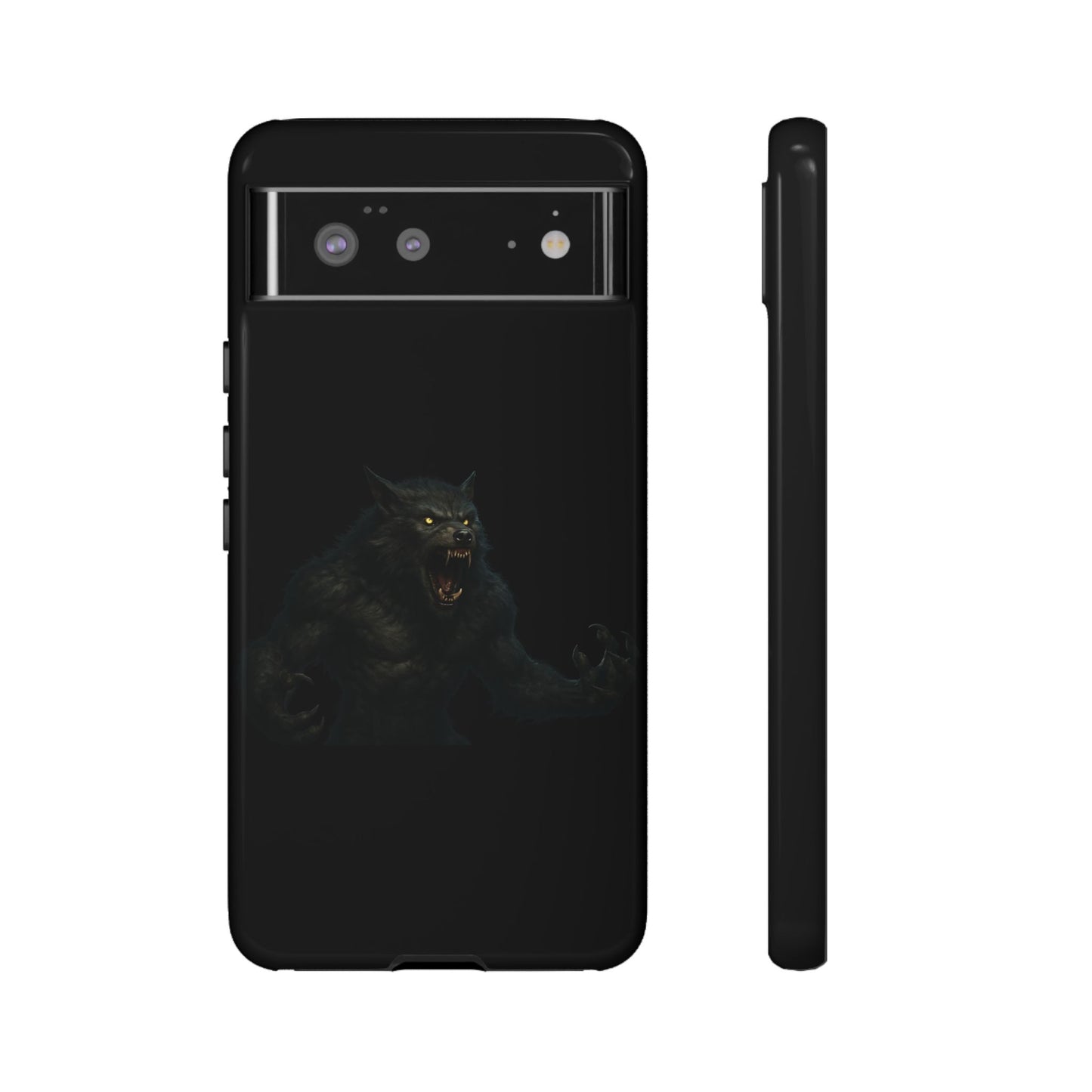 Werewolf Phone Case, Tough Cases, Black Panther Design, Gift for Animal Lovers, Phone Accessories, Fierce Phone Protection